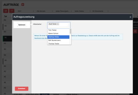 CATAMA Auftragszuweisung