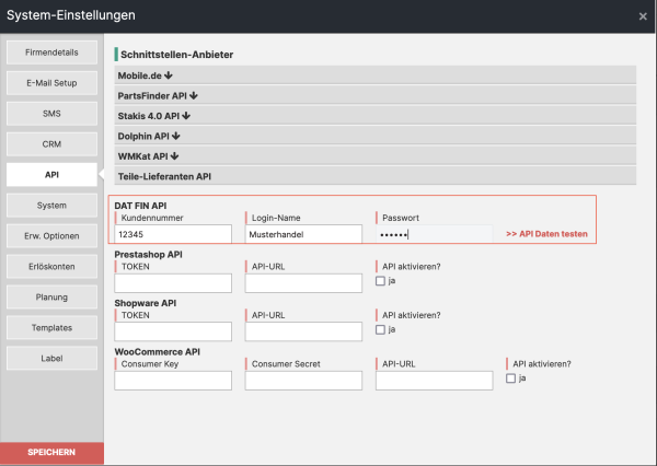 CATAMA Kfz Software mit DAT Schnittstelle